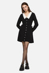 Dangerfield - Ready To Rot LS Contrast Dress - black-white