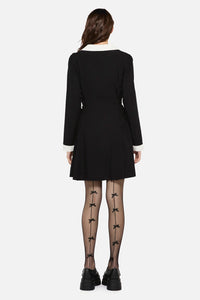 Dangerfield - Ready To Rot LS Contrast Dress - black-white