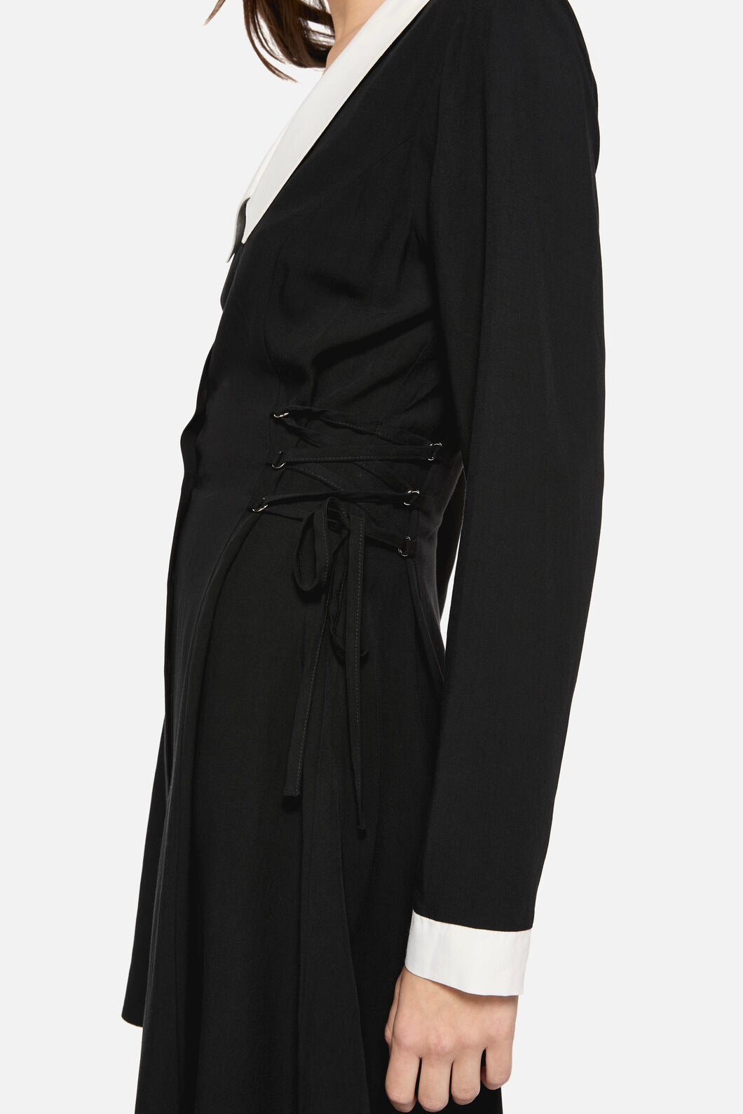 Dangerfield - Ready To Rot LS Contrast Dress - black-white