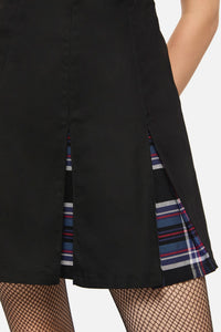 Dangerfield - Edgy Tartan Dress - blue-red