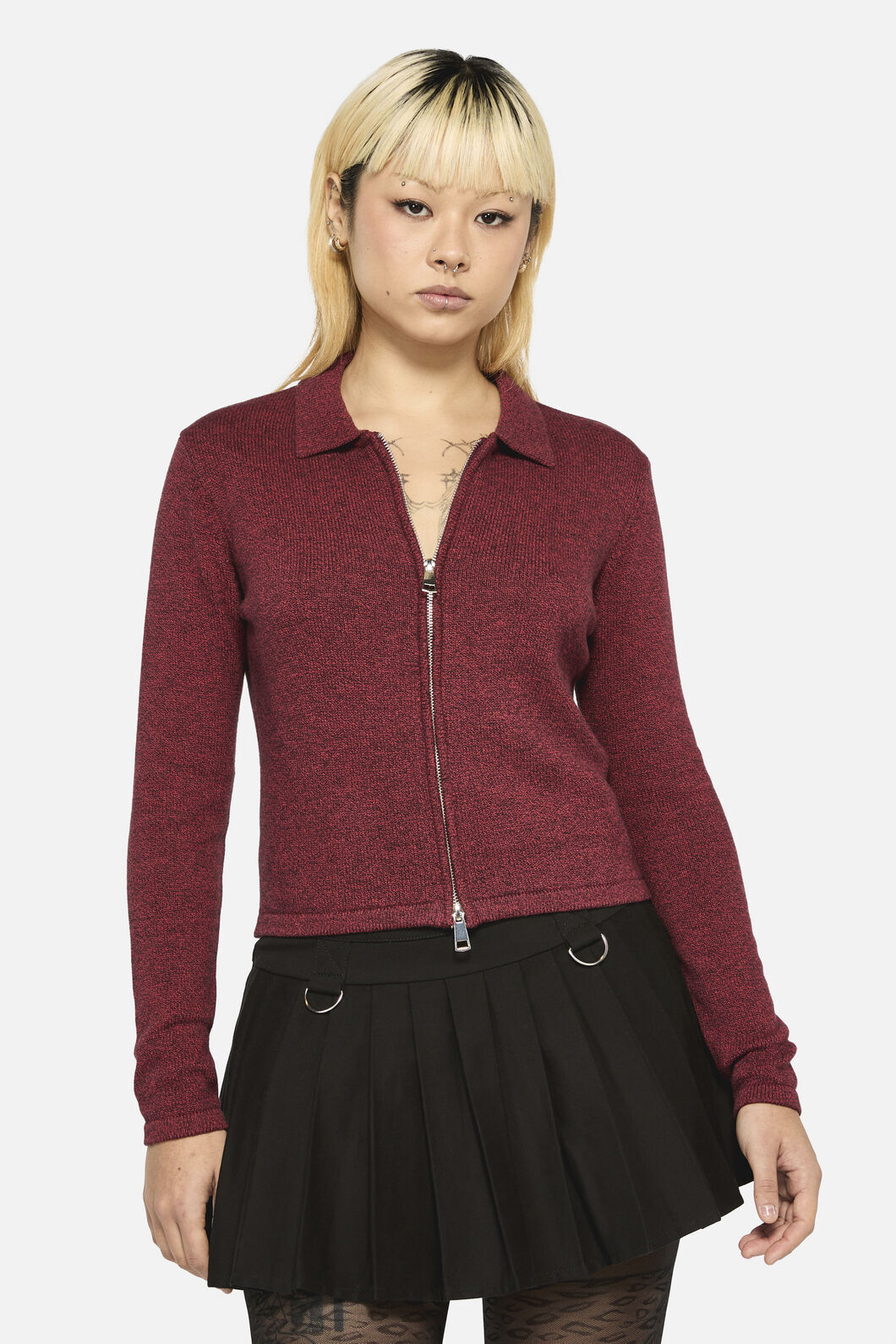 Dangerfield - Scribbles Grunge Cardigan - red
