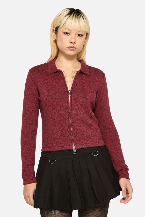 Dangerfield - Scribbles Grunge Cardigan - red