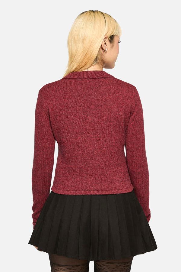 Dangerfield - Scribbles Grunge Cardigan - red