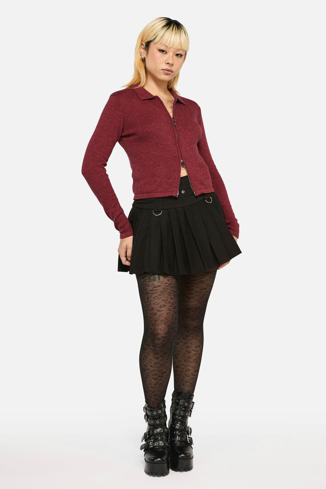 Dangerfield - Scribbles Grunge Cardigan - red
