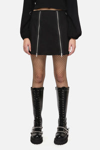 Dangerfield - Edgy Tartan Contrast Mini Skirt - blue-red