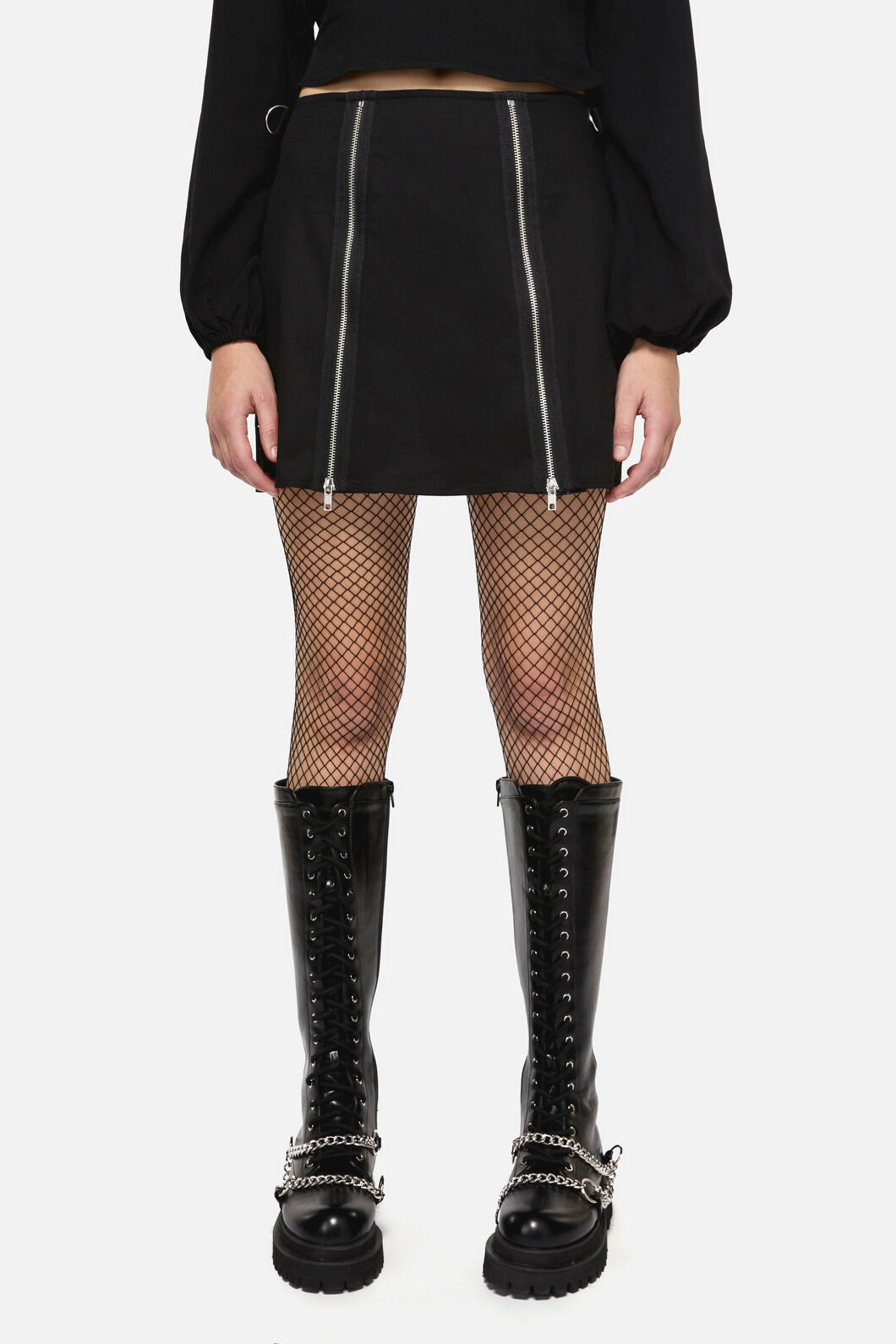Dangerfield - Edgy Tartan Contrast Mini Skirt - blue-red