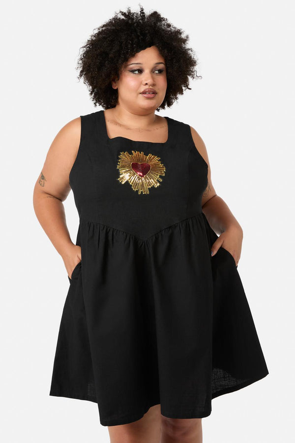 Dangerfield - Curve Divine Love Pinny - black