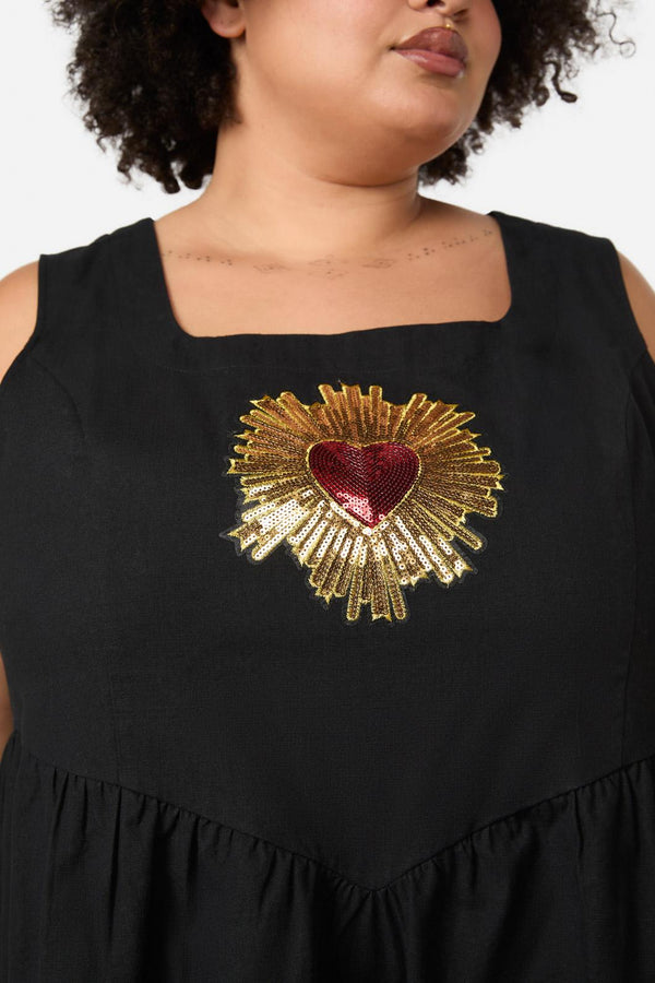 Dangerfield - Curve Divine Love Pinny - black