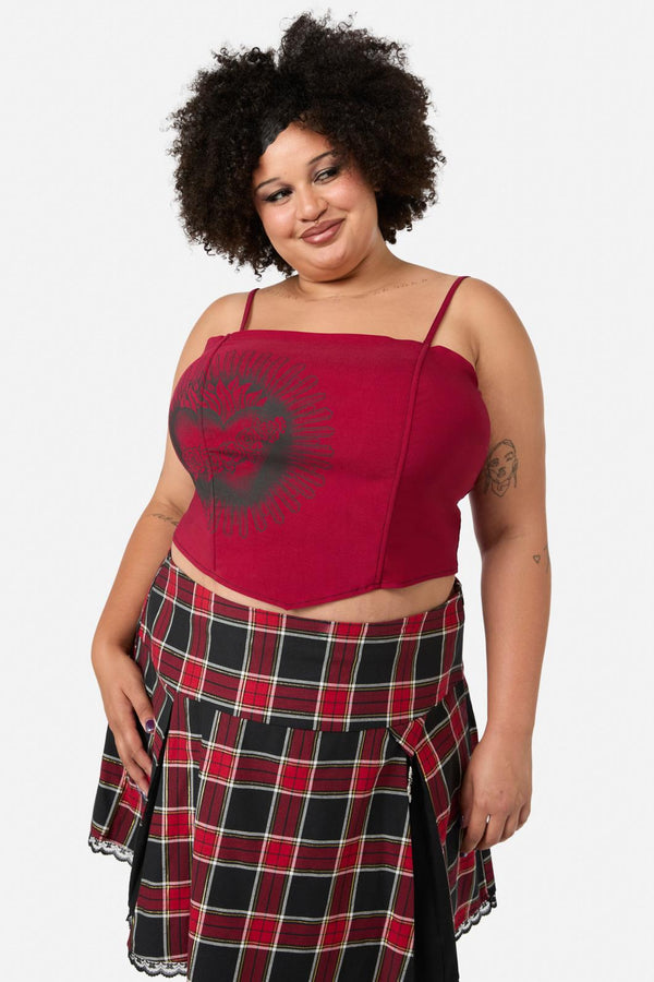Dangerfield - Curve Mercy Corset Top - raspberry