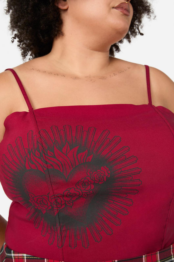 Dangerfield - Curve Mercy Corset Top - raspberry