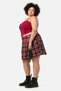Dangerfield - Curve Boundless Tartan Skirt - red