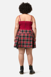 Dangerfield - Curve Boundless Tartan Skirt - red