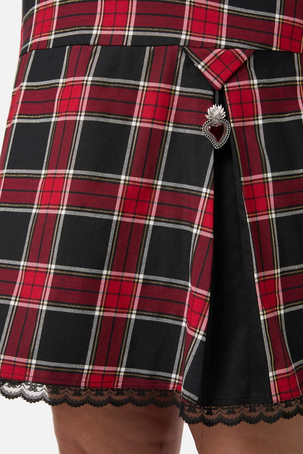 Dangerfield - Curve Boundless Tartan Skirt - red