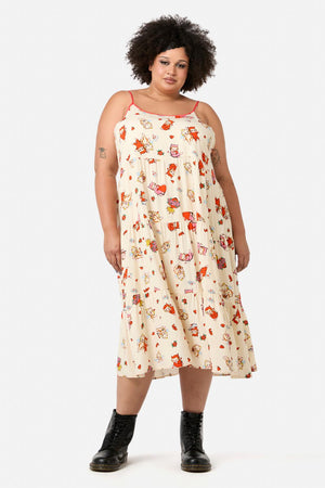 Dangerfield - Curve Love Found Tier Dress - cream