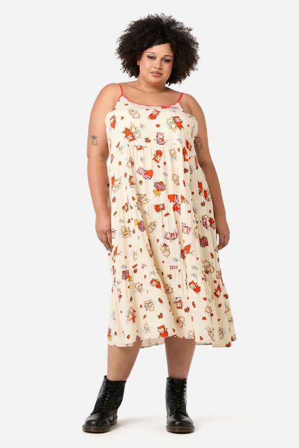 Dangerfield - Curve Love Found Tier Dress - cream
