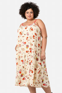 Dangerfield - Curve Love Found Tier Dress - cream