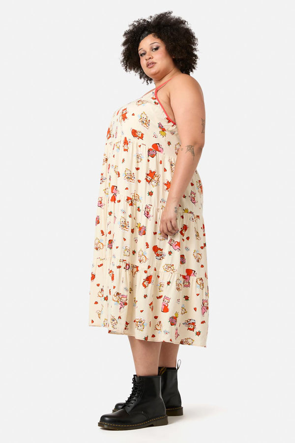 Dangerfield - Curve Love Found Tier Dress - cream