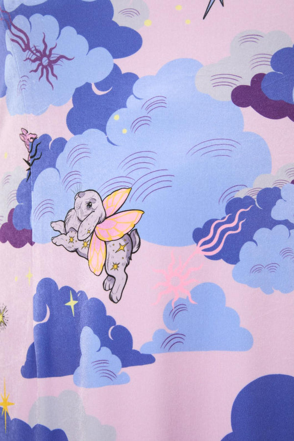 Dangerfield - CurveGoodnightBunnyVelvetDress - lavender