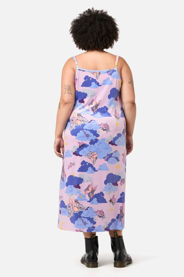 Dangerfield - CurveGoodnightBunnyVelvetDress - lavender
