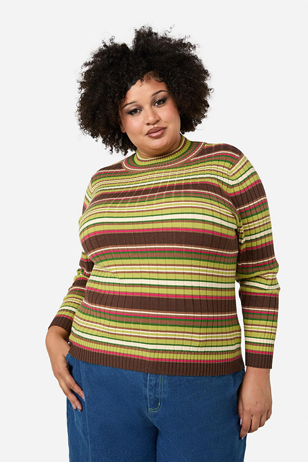 Dangerfield - Curve Homily Stripe Knit Top - multi