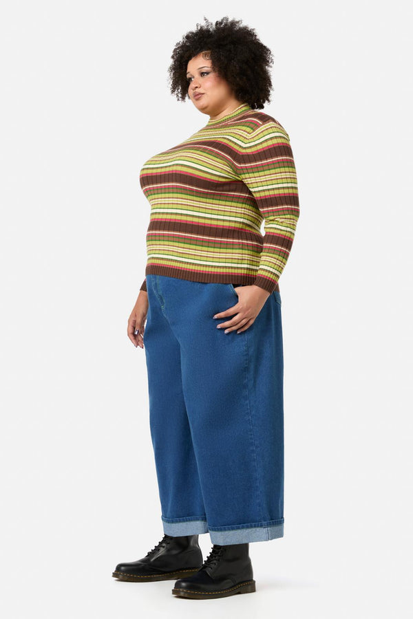 Dangerfield - Curve Homily Stripe Knit Top - multi