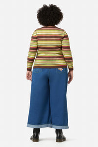 Dangerfield - Curve Homily Stripe Knit Top - multi