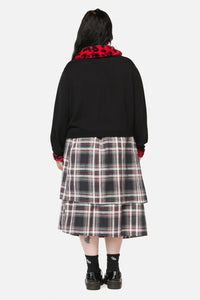 Dangerfield - Curve MoggyFauxFurTrimCardigan - black