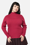 Dangerfield - Curve Cub Huddle Knit Top - red