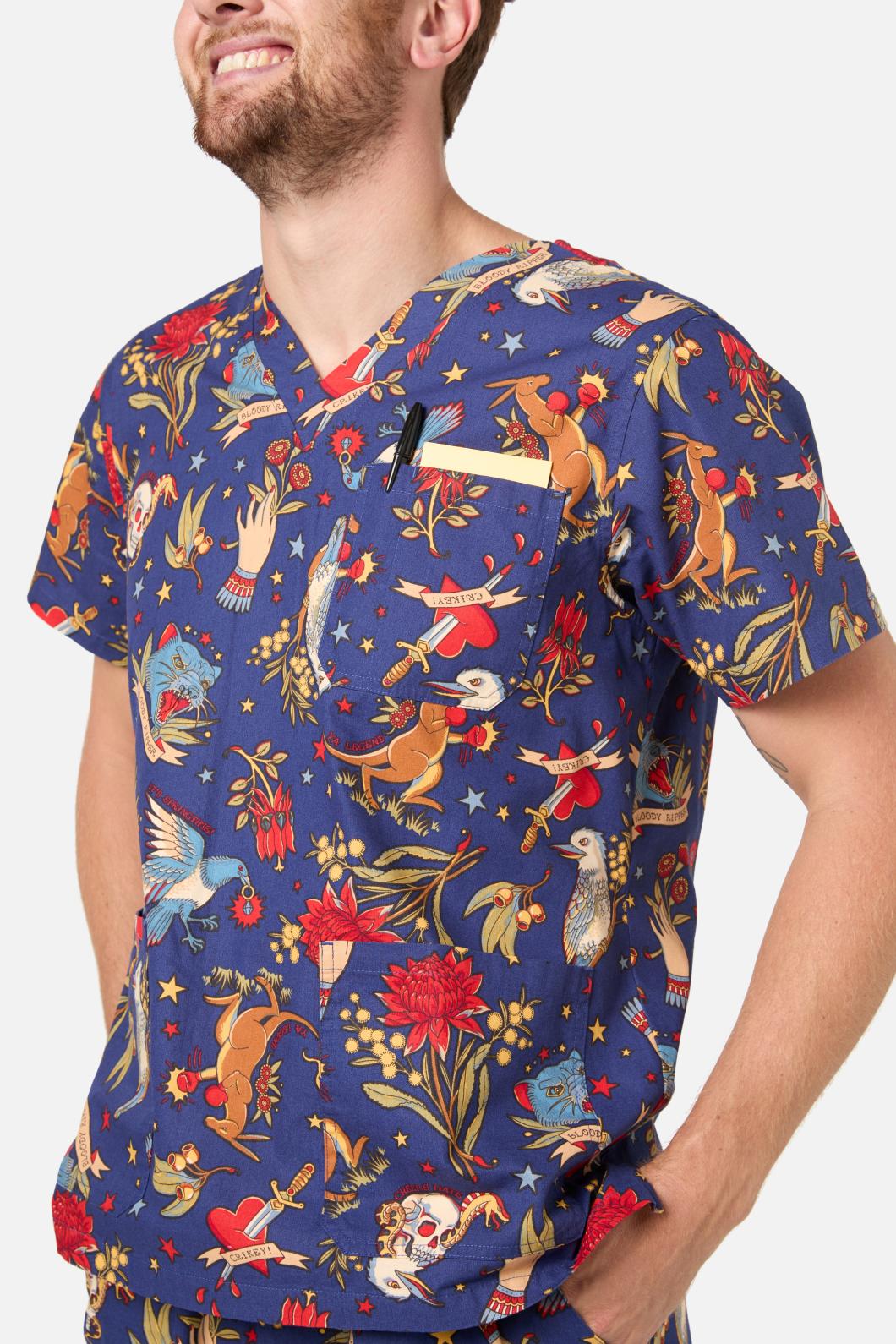 Love Scrubs - Land Down Under Scrub Set - navy