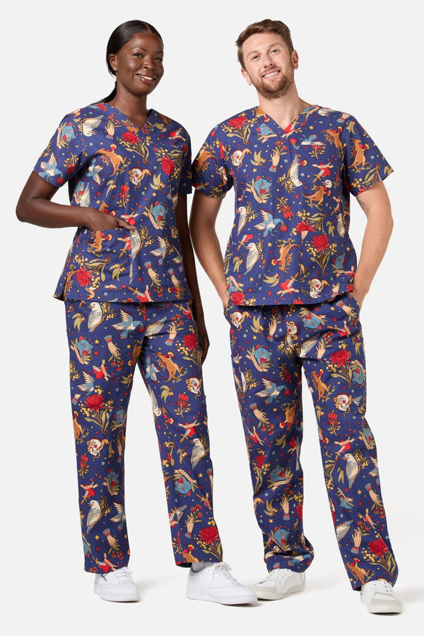 Scrubs With Love - Land Down Under Scrub Set - navy