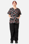 Scrubs With Love - Budgie Love Top & Pant Scrub Set - black