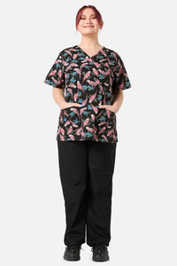 Scrubs With Love - Budgie Love Top & Pant Scrub Set - black