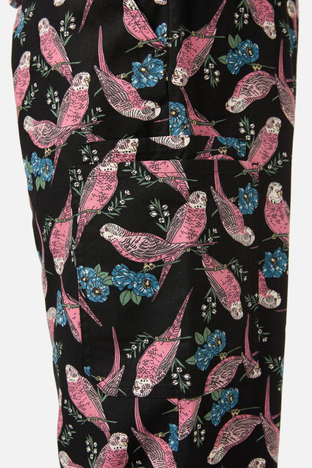 Scrubs With Love - Budgie Love Top & Pant Scrub Set - black