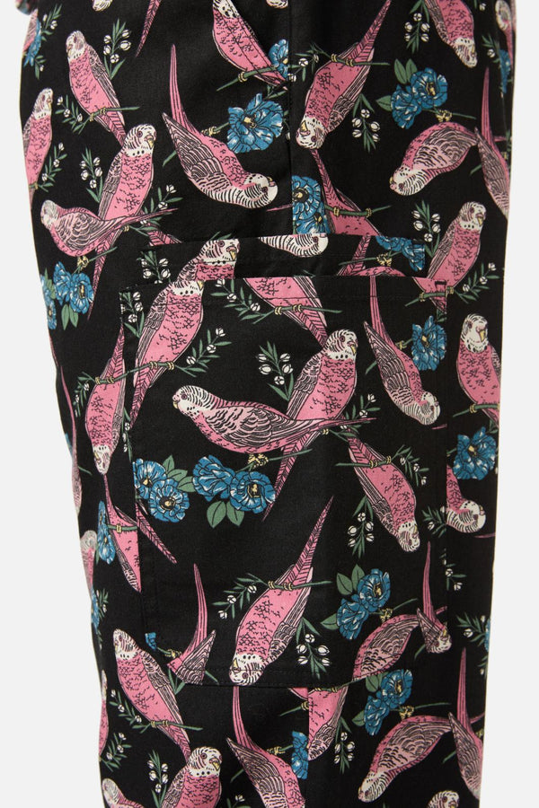 Scrubs With Love - Budgie Love Top & Pant Scrub Set - black