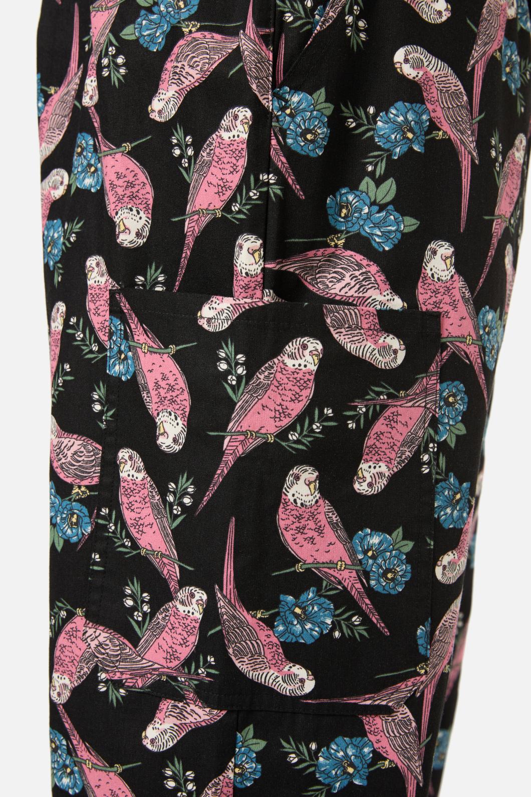 Scrubs With Love - Budgie Love Top & Pant Scrub Set - black
