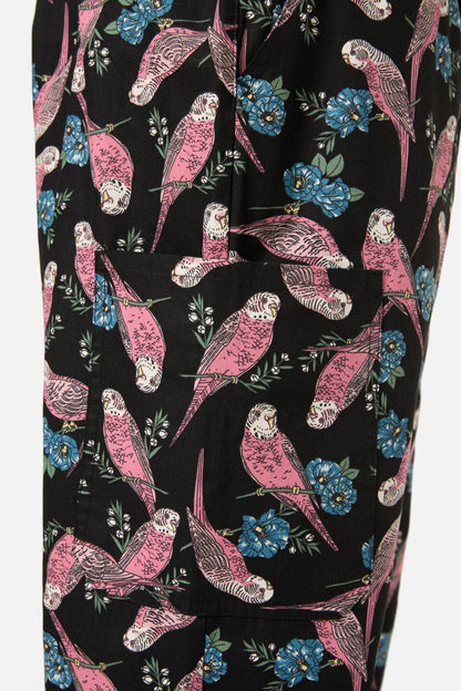 Love Scrubs - Budgie Love Top & PantScrubSet - black