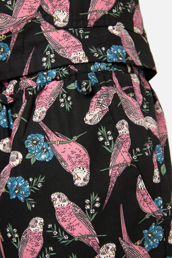 Scrubs With Love - Budgie Love Top & Pant Scrub Set - black