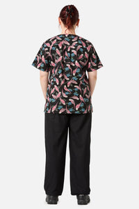 Scrubs With Love - Budgie Love Top & Pant Scrub Set - black