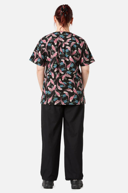 Love Scrubs - Budgie Love Top & PantScrubSet - black