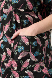 Scrubs With Love - Budgie Love Top & Pant Scrub Set - black