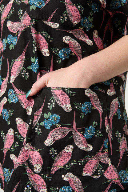 Love Scrubs - Budgie Love Top & PantScrubSet - black