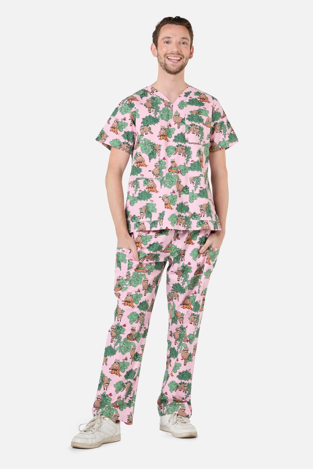 Scrubs With Love - House Of Raccoon Scrub Set - pink