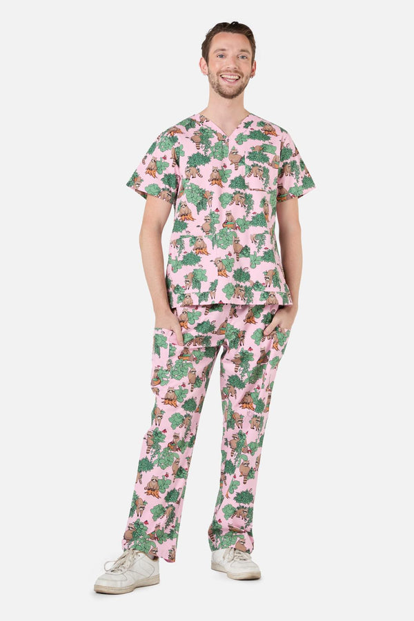 Scrubs With Love - House Of Raccoon Scrub Set - pink