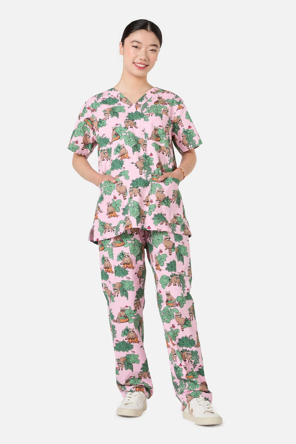 Scrubs With Love - House Of Raccoon Scrub Set - pink