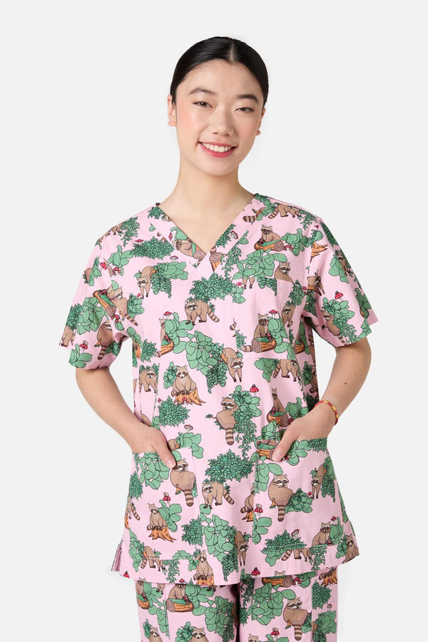 Scrubs With Love - House Of Raccoon Scrub Set - pink