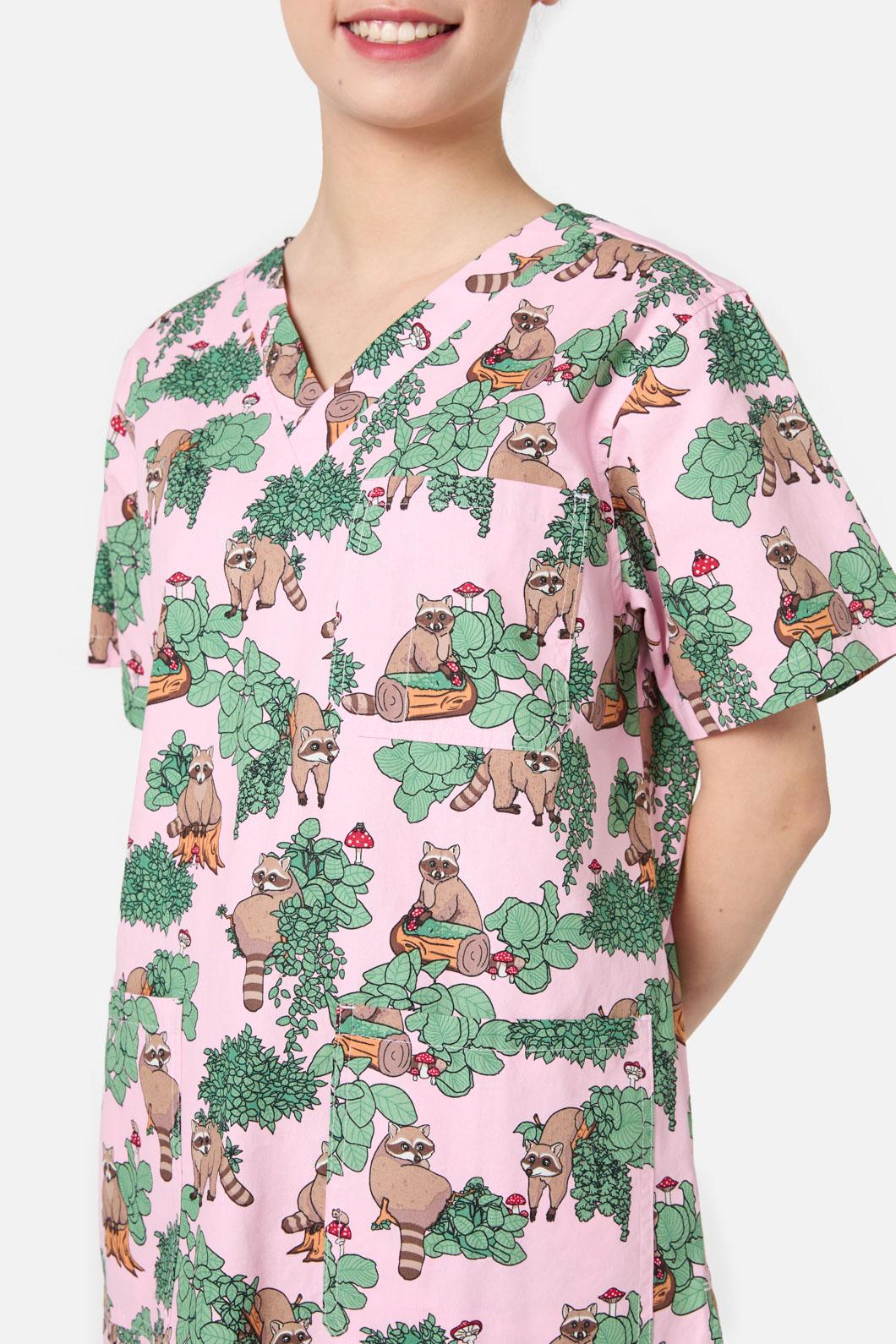 Scrubs With Love - House Of Raccoon Scrub Set - pink