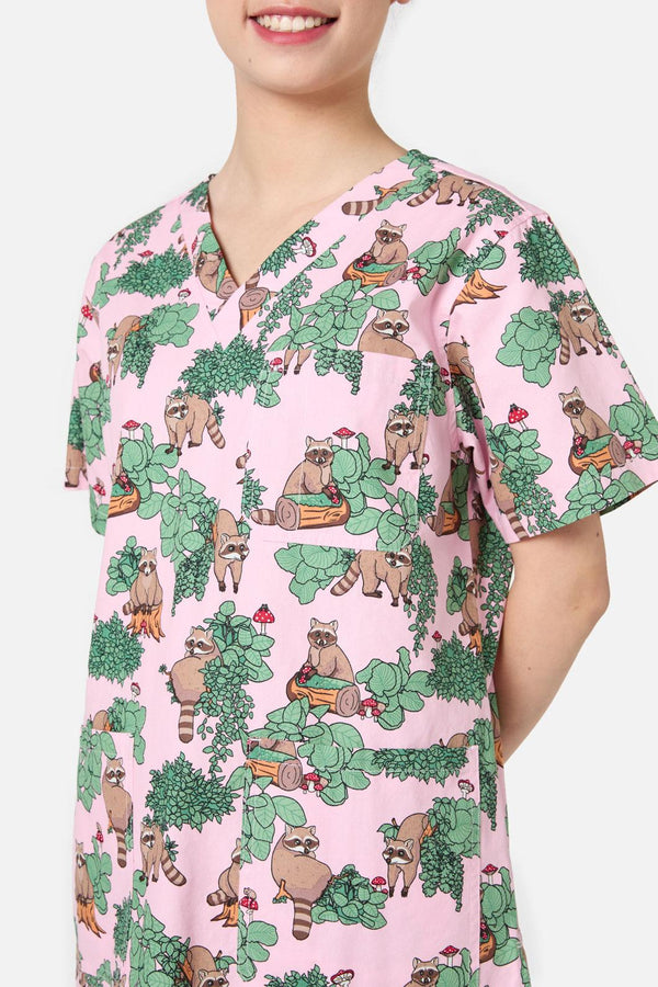 Scrubs With Love - House Of Raccoon Scrub Set - pink
