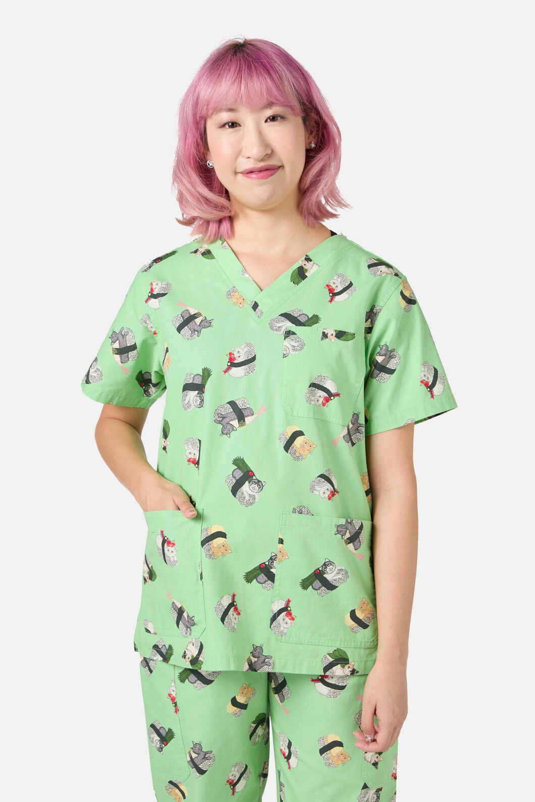 Dangerfield - Nigiri Cat Scrub Set - green