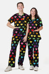 Dangerfield - Rainbow Hearts Scrub Set - black
