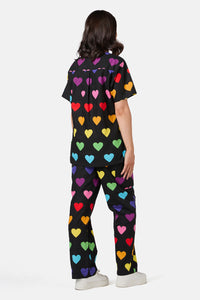 Dangerfield - Rainbow Hearts Scrub Set - black